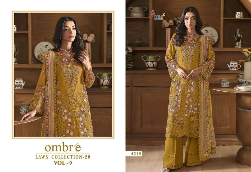Shree fab ombre lawn collection vol-9 wholesalers of designer salwar suits in surat - wholesale export